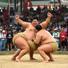 atletas de Suzano no Campeonato Regional de Sumô