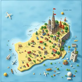 mapa de atrações turísticas