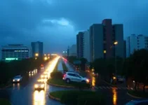 chuva e vento forte