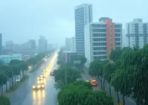 chuva forte e vento